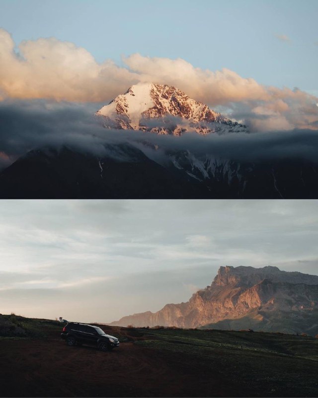 Закат в горах Северной Осетии